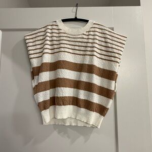 Anna Grace Brown and White Striped Top